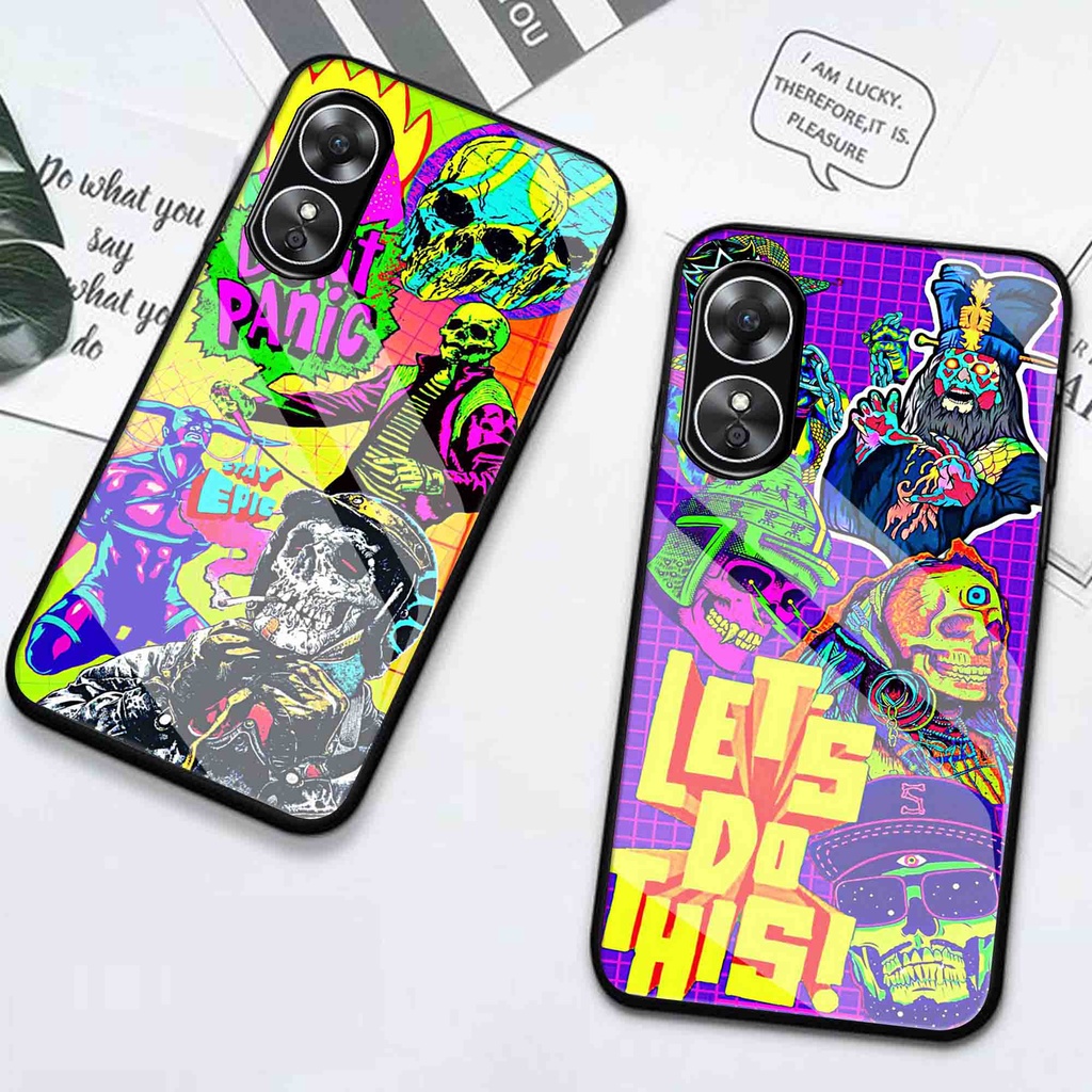 (Q35) Softcase Oppo A17 A17k - Softcase Kaca Oppo A17 A17k  - Case Aesthetic Oppo A17 A17k  - Case k