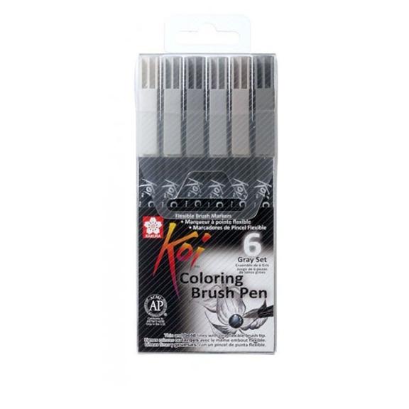 

SAKURA Koi Coloring Brush Pen 6 Gray Set