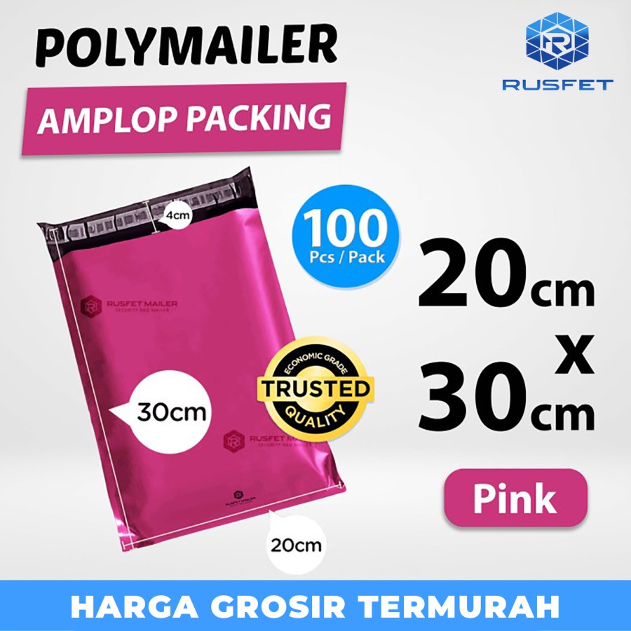 

Polymailer Pack PINK FANTA 20x30cm amplop Packing Olshop ekonomis