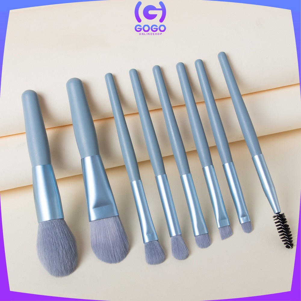 GOGO-K93 K94 Kuas Make Up Set 8pcs Set Mini Travel Brush Make Up Set Cosmetic / Set Kuas Make Up / Beauty Tools