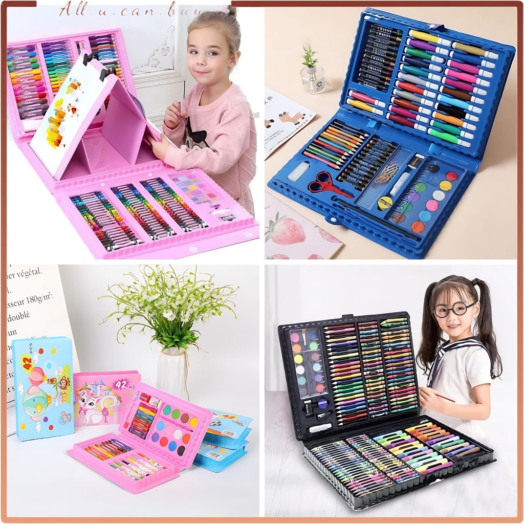 

Alat Lukis Set Crayon Anak Lengkap 42 - 208 pcs Pengasah Melukis Anak