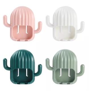 Hook / Gantungan Tempel Tempat  Sikat Gigi Kaktus /  Wall Mounted Toothbrush Holder / Tempel Dinding Bentuk Kaktus Tempat Penyimpanan Spons Kain Lap Gantung Serbaguna [MF]