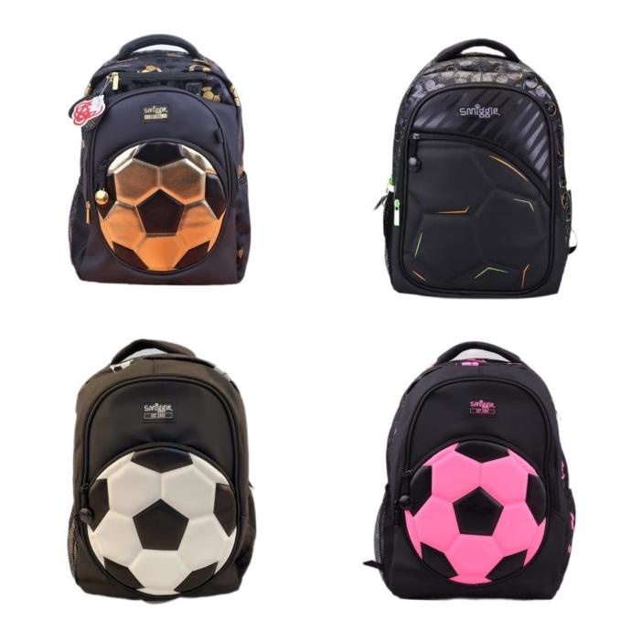 Tas Ransel Anak SD SMP Cowok Smiggle Gold Black Soccer ball Backpack