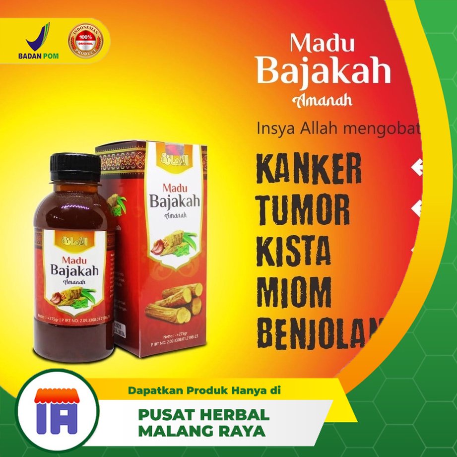 

MADU BAJAKAH AMANAH ISI 275 GR MENGOBATI BENJOLAN TUMOR KANKER Stroke dan Keluhan Kronis Lainnya