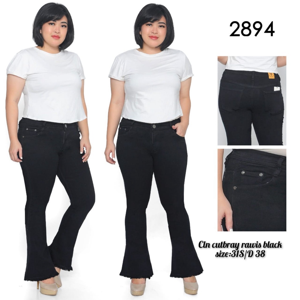 Celana Panjang Jeans Wanita Cutbray Rawis 31-34 35-38 Bisa Bayar Ditempat(COD)