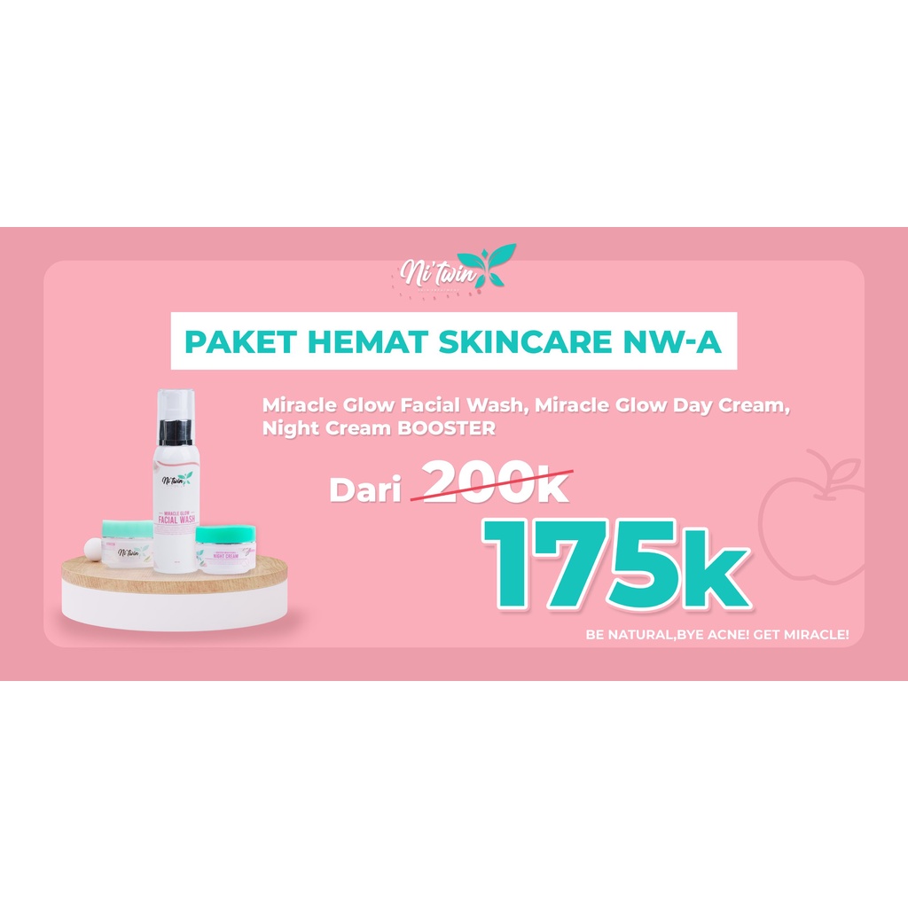 Paket Hemat skincare NW-A ( Cream Siang, Cream Malem, Facial wash)