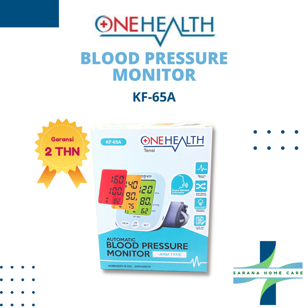 ONEHEALTH Blood Pressure Monitor KF-65A/tensi digital/cek tekanan darah/alat kesehatan