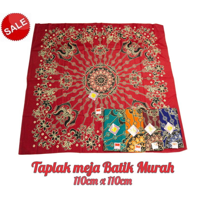 (SATUAN) TAPLAK MEJA tamu batik Murah Buat kantor sekolah pesta souvenir 110 x 110 cm endrajaya888