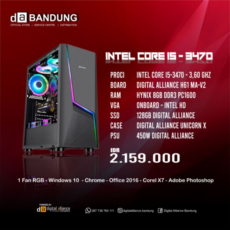 Jual Pc Rakitan Komputer Intel Core I Siap Pakai Shopee Indonesia