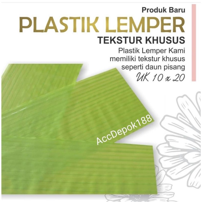 Plastik Hijau Bungkus Lemper / Kemasan Lemper ukuran 10x20 100 LEMBAR