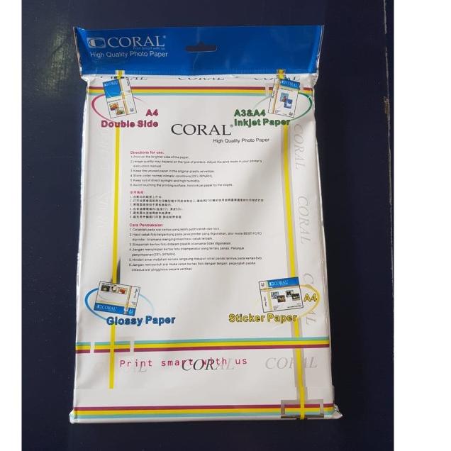 

Coral Glossy Photo Paper A4 120 gsm 100 lbr / Kertas Foto Brosur