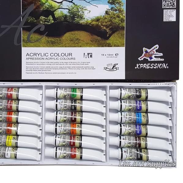 

Xpression Acrylic Color Set 18 - 818B / Cat Akrilik Set 18x12ml