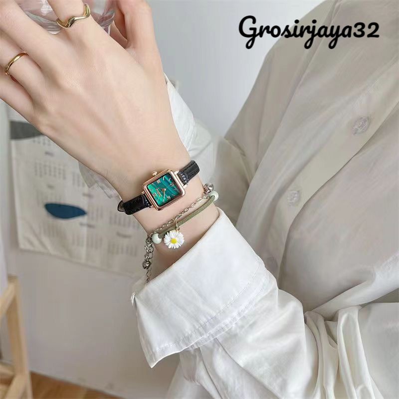 (GROSIRJAYA32) Jam Tangan Wanita Yumna Simple Temperament Square Mini Leisure Sen Female Watches