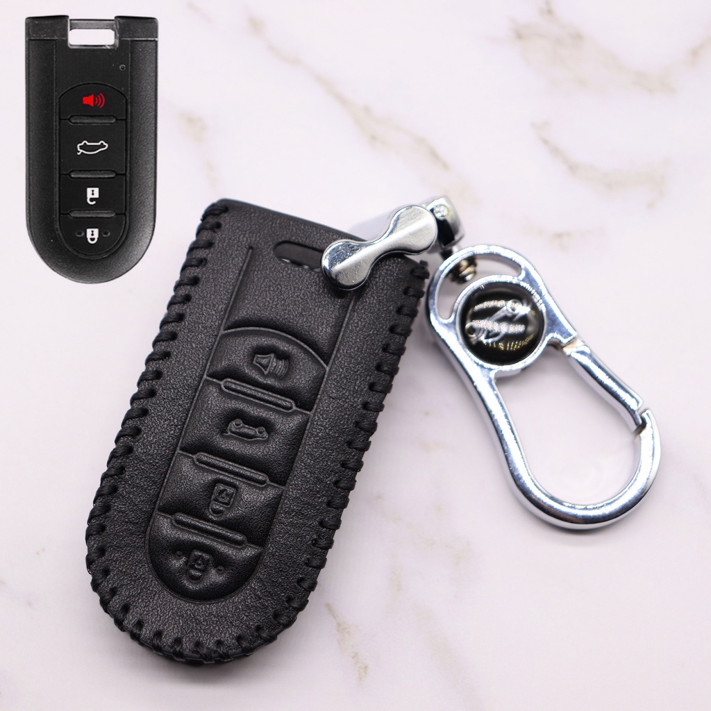 Casing Kunci Remote Mobil Keyless Bahan Kulit Untuk Perodua Bezza / MYVI / Aruz