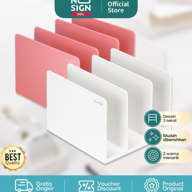 

Deli Nusign Book Stand / Pembatas Buku 3 Sekat Mudah Dibersihkan NS006