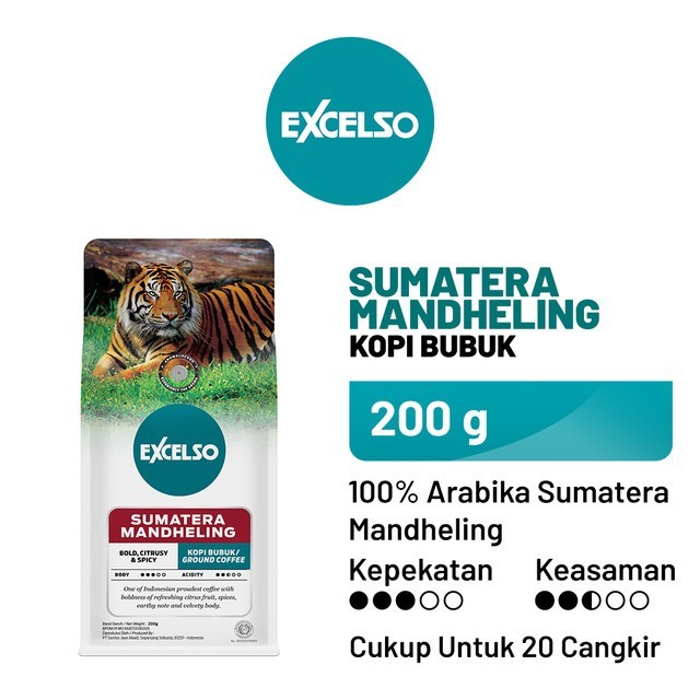 

Excelso Sumatera Mandheling 200gr ( Bubuk / Ground )
