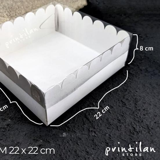 

TOTEM 22x22x8 cm PUTIH MIKA / Cake Box / Dus Kue / Kotak Kue