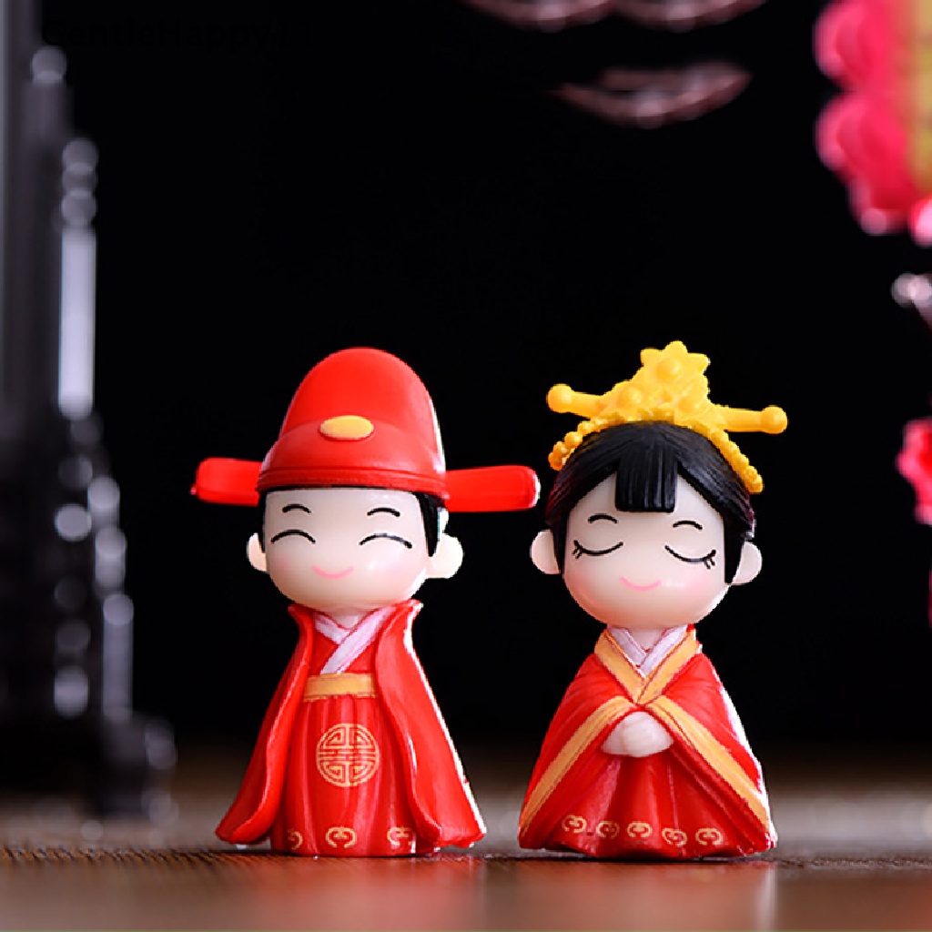 Gentlehappy Lovers Couple Miniatur Boneka Mini DIY Terrarium Patung Peri Dekorasi Taman id