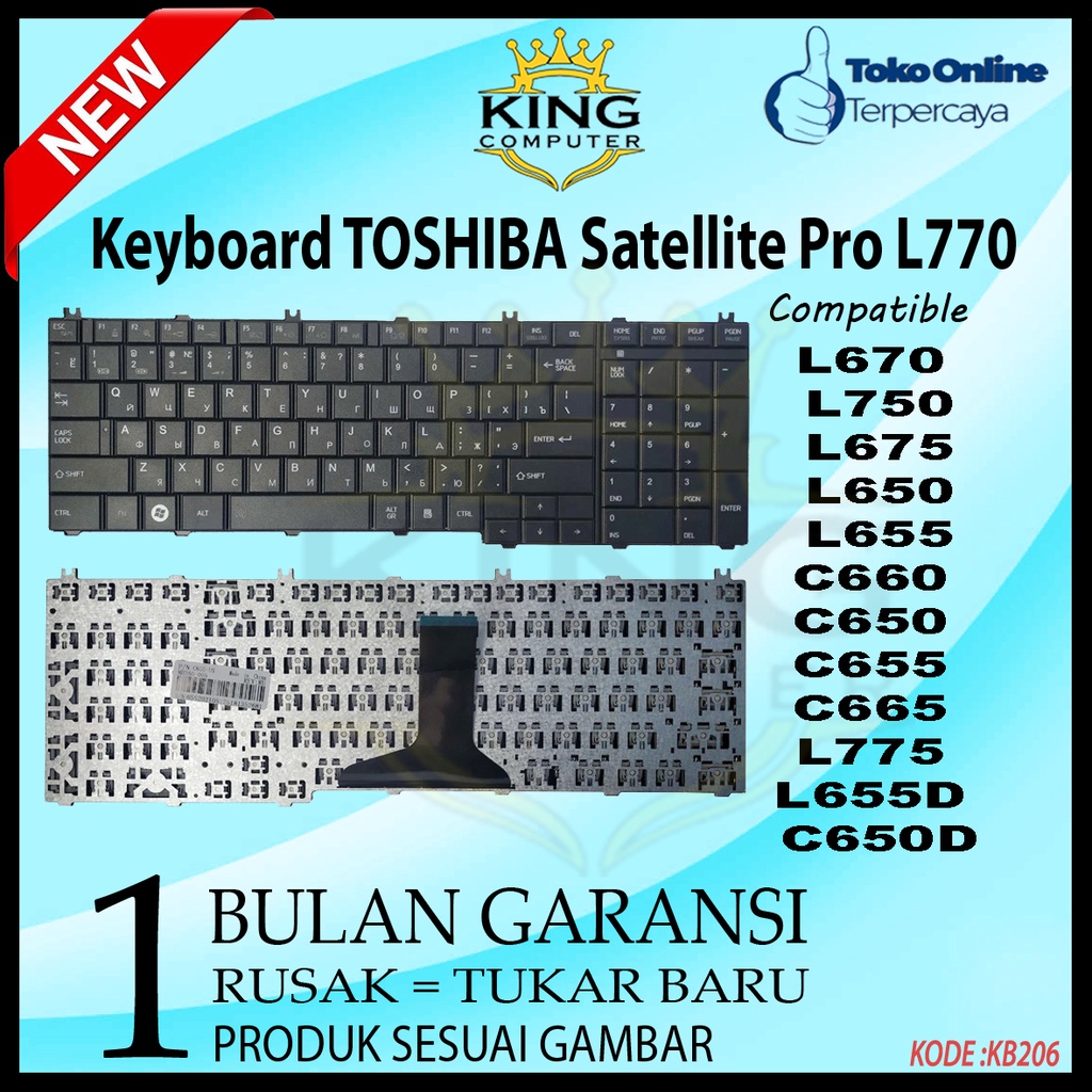 Keyboard TOSHIBA Satellite Pro L770 L670 L750 L675 L650 L655 C660 C650 C655 C665 L775 L655D C650D