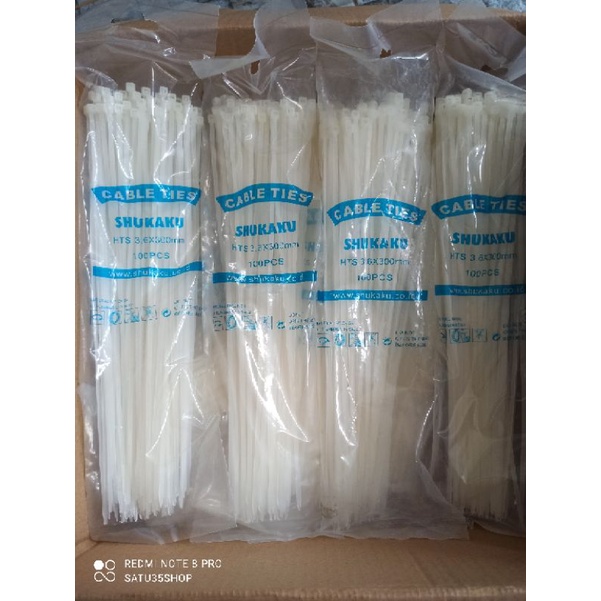 KABEL TIES CABLE TIES TALI TIES 3.6x300mm MERK SHUKAKU