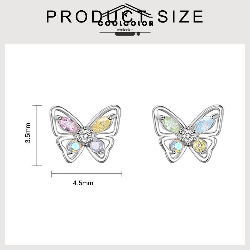 COD❤️925 Anting Kupu-kupu Perak Sterling  Anting Desain Niche Mewah Ringan Musim Panas Wanita  Sederhana- cl