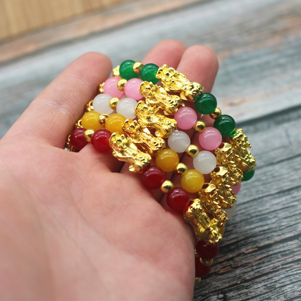 Gelang Manik-Manik Kristal agate Gaya China Untuk Pria Dan Wanita