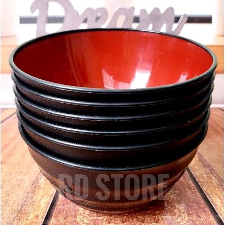 promo 6.pcs mangkok ramen ulir multiwarna polos plastik food grade...