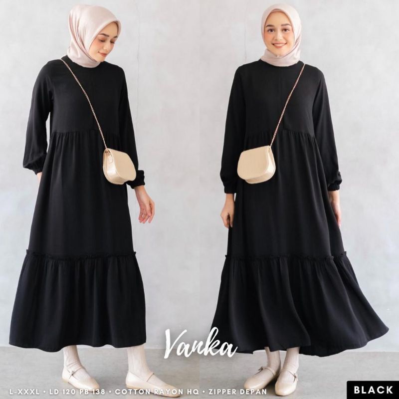 (BISA COD)VANKA GAMIS MIDI TERBARU