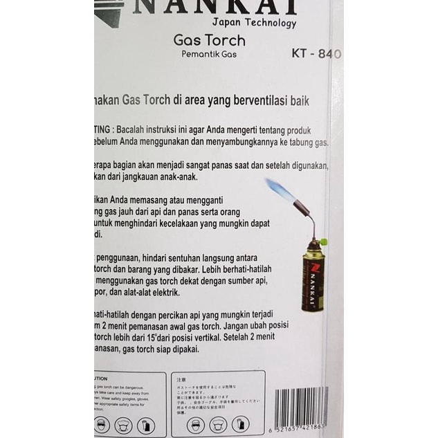 Gas Torch Alat kepala Las korek Tabung BESI TEMBAGA Gas KT 840 Nankai