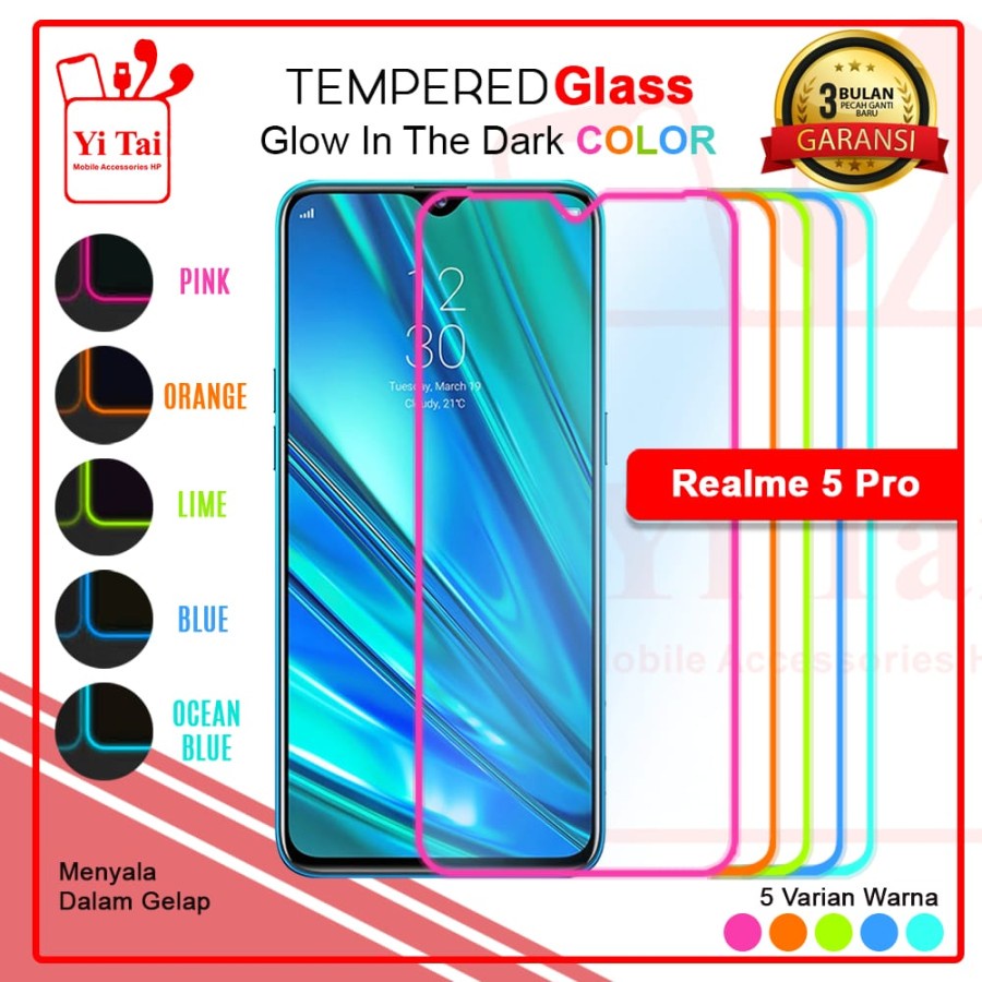 TEMPERED GLASS GLOW IN THE DARK YI TAI REALME 5 PRO - GA