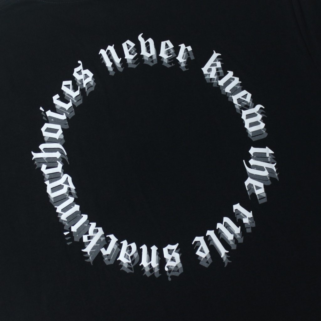 T-shirt | Oversize | Teks Circle | Black | Snackingchoices