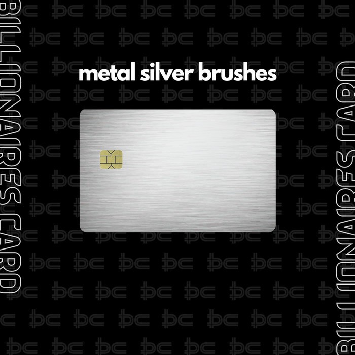 Custom Metal ATM Debit Credit Card (Bukan Skin Card) - Silver Brushes