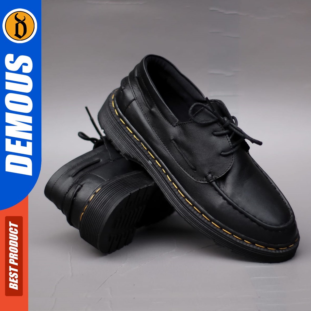 DEMOUS TAKUMI - Sepatu Formal Pantofel Docmart Kulit Asli Kerja Pria