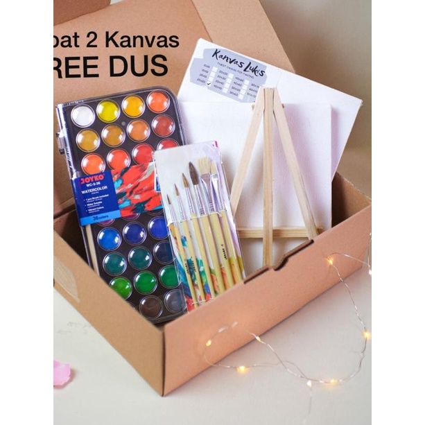

Paket Lukis Komplit Kanvas Cat Air Kuas Painting Set Kado Hadiah - Giotto 12 color
