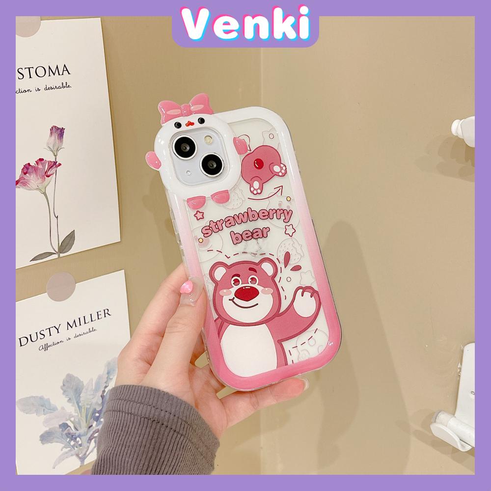 iPhone Case Silicone Soft Little Monster Case Glossy Cute Pink Bear Airbag Shockproof Protection Camera Compatible For iPhone 14 Pro Max 13 12 11 Pro 7 8 Plus XR