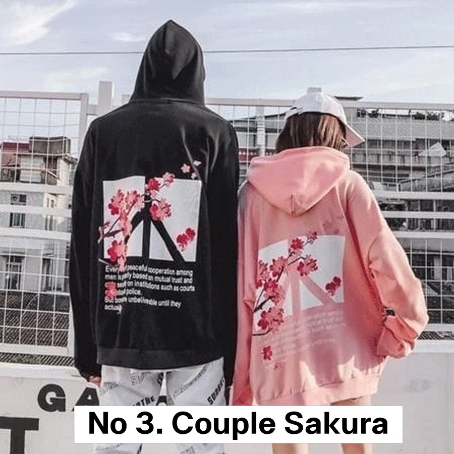 Parisdivarious Sweater Hoodie Jemper Couple Custom Nama Belakang Gambar Bahan Fleece Size S - XXL (Pria &amp; Wanita)