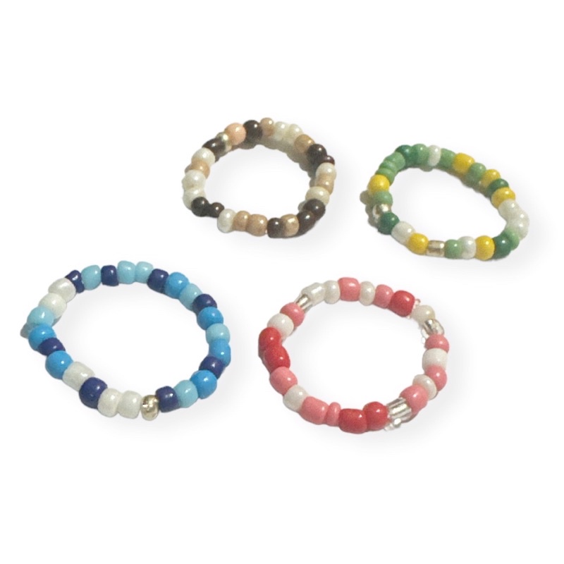 Cincin Beads Thematic Elastis Korean Fashion Ring Elastic