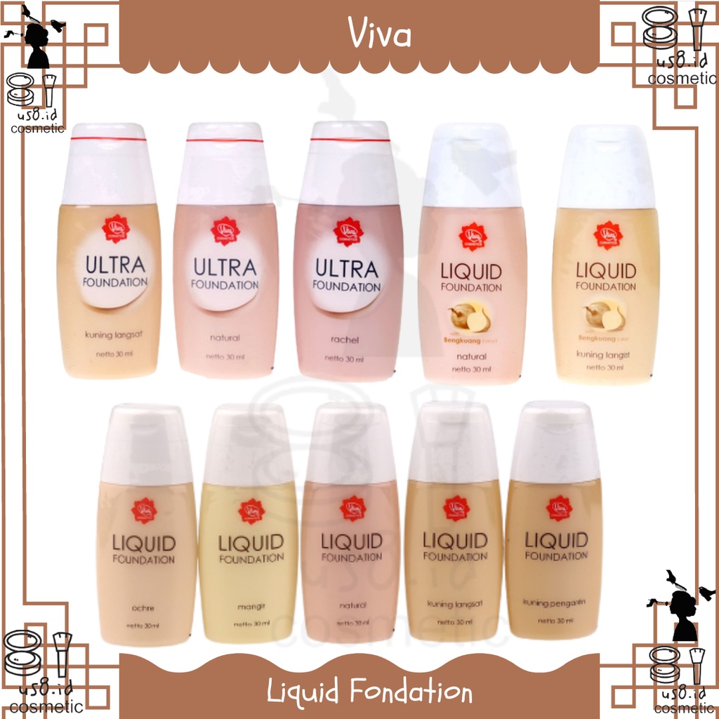 (NEW) Viva Liquid Foundation With Bengkuang Extra (natural dan kuning langsat)