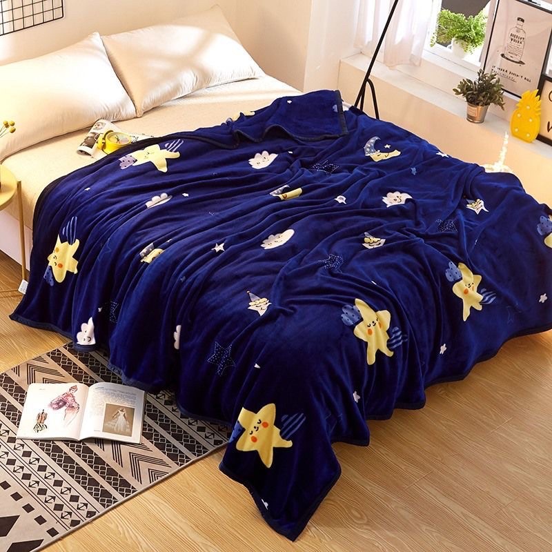 New Selimut Bulu Dewasa Size 140x200 Termurah-Bintang kuning 135