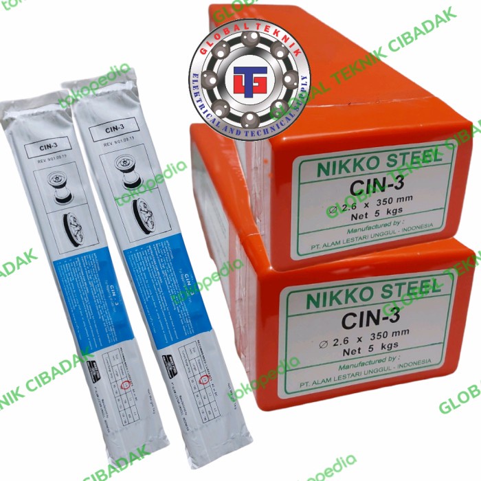 Kawat Las Ancuran Cin3 2.6 Mm Nikko Steel (Kemasan 1 Kg) Cin-3 2.6 Mm