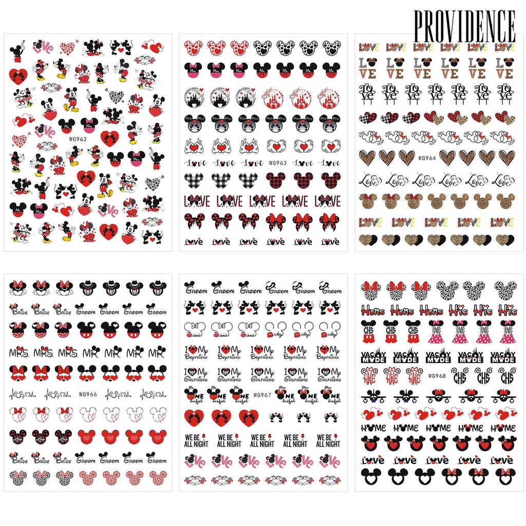 Stiker Kuku Motif Mickey Untuk Hari Valentine