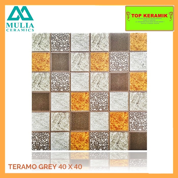 Keramik Mulia 40x40 Teramo Grey Kw 1