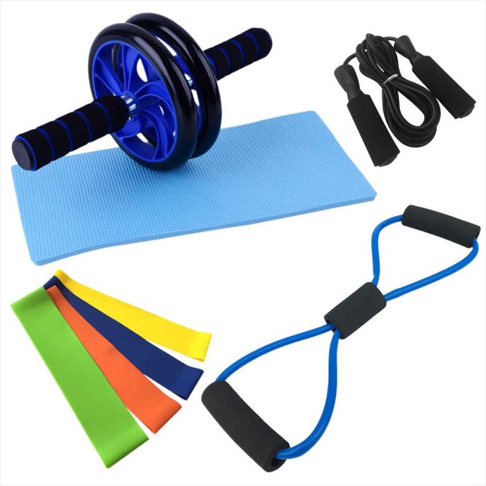 ALAT FITNESS HOME GYM SET PACK ABS ROLLER RESISTANCE BAND WORKOUT WR948, ALAT FITNES / GYM /
