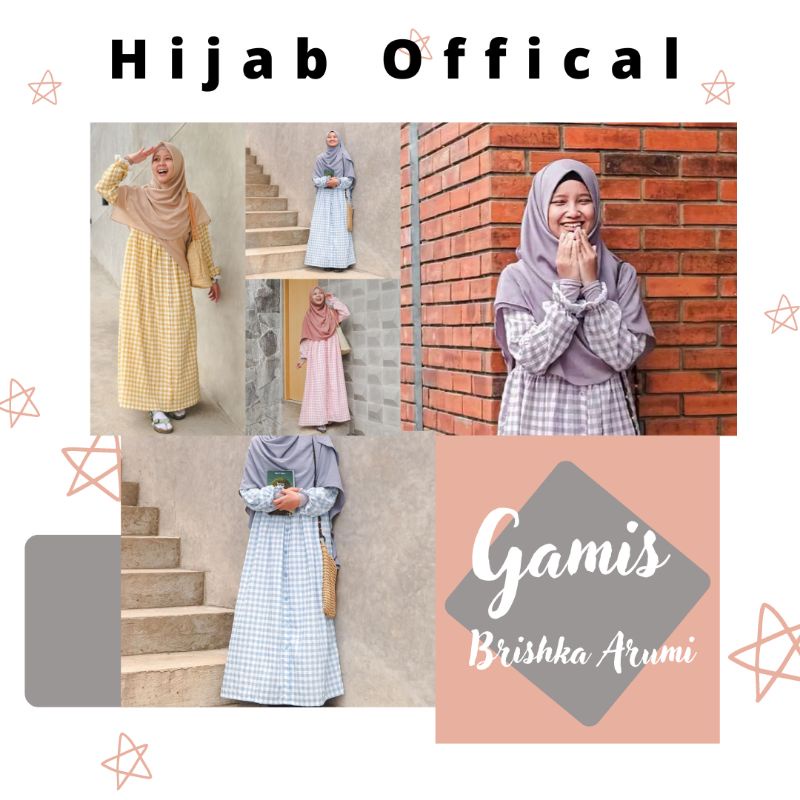 HIJAB ALILA Gamis Brishka Arumi By hijabalila Dress Motif Kotak kekinian