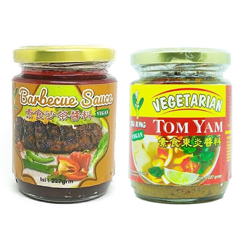 

Xu Xing Barbecue Sauce 227gr / Xu Xing Vegetarian Tom Yam 227gr / Xu Xing / xuxing / Bumbu / Pasta / Tomyum / Vegan / 227gr / Vegetarian / vege / tomyam / tom / yum / yam