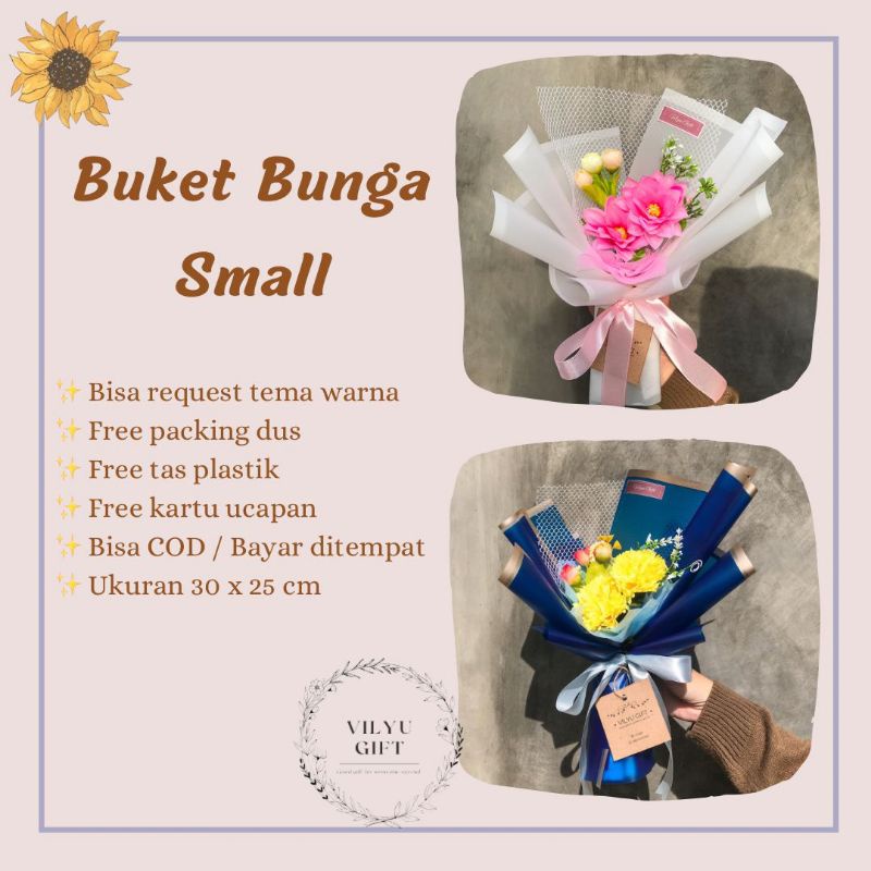 BUKET BUNGA ARTIFICIAL SMALL ￼| BUKET BUNGA MURAH | KADO WISUDA ULTAH