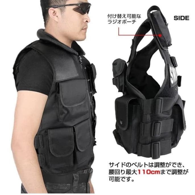Rompi Militer Tactical Vest Swat Police Fbi Airsoft Gun Combat Baju