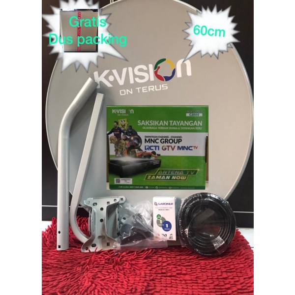 Paket parabola kvision 60cm plus receiver kvision bromo C2000 Cband Murah