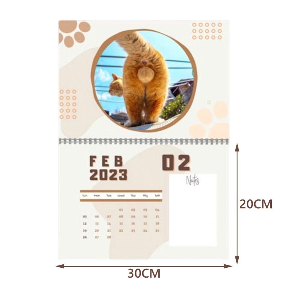 Preva Cats Buttholes Balls Calendar Hadiah Tahun Baru Kreatif Gag Hadiah Hiasan Penyembuhan Cat Balls Calendar