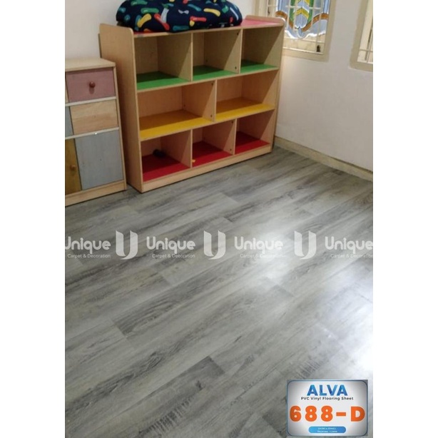 Karpet Vinyl Lantai Motif Kayu / Vinyl Alva Meteran Untuk Lantai - Harga Per M2